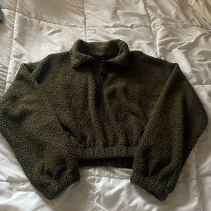 Cropped fuzzy pull over from Zaful nice army green color